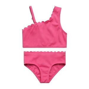 Jessica Simpson Girls' Pink Two-piece Scalloped Bikini Swimsuit Size L 10/12